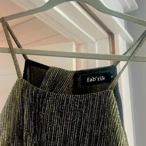 fab’rik metallic dress elastic waist band with sash